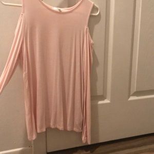 Girls Splendid pink long sleeved open shoulder top